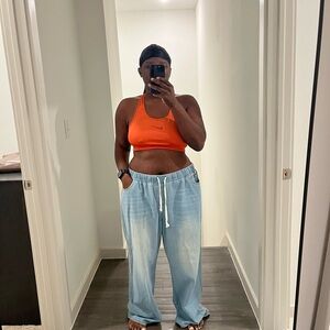 SHEIN Light Blue Wide-Leg Jeans